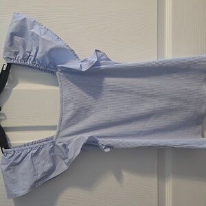 A New Day Blue Flutter Sleeve Blouse